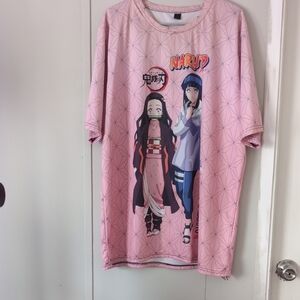 Naruto Pink Anime Graphic Kids Tee